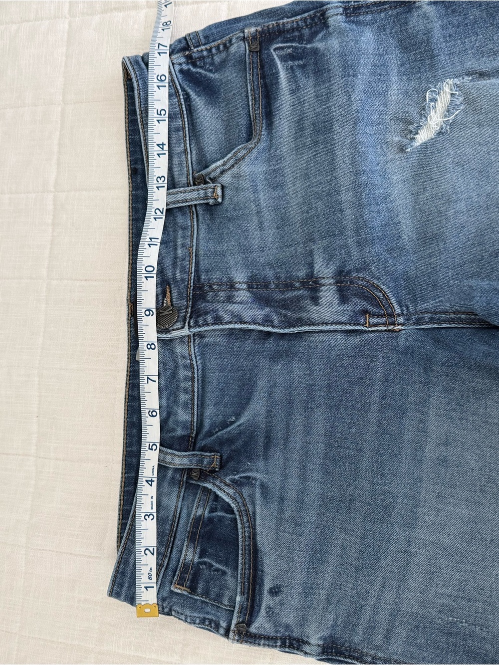 Kut from the Kloth Dark Blue Distressed Denim Cutoff Shorts - Picture 6 of 7